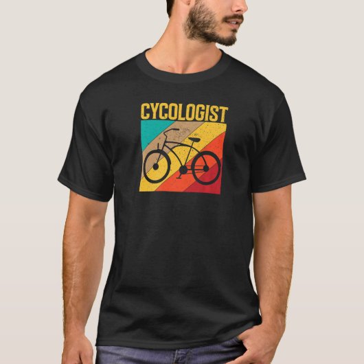 古い自転車サイコロジスト Tシャツ (正面)