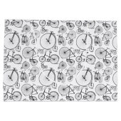 古い自転車ファッションドのカスタムの背景色 ラージペーパーバッグ (裏面)