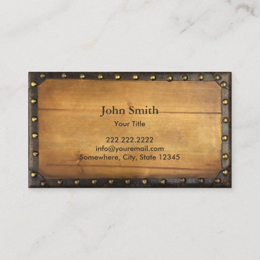 古い航海のいかりヴィンテージメタル枠 名刺 (裏面)