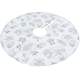 古い航海のセーラータトゥーズグパターン（の模様が）あるレイ ブラッシュドポリエステルツリースカート