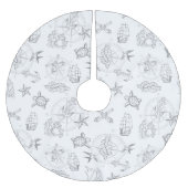 古い航海のセーラータトゥーズグパターン(の模様が)あるレイ ブラッシュドポリエステルツリースカート (正面)