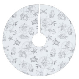 古い航海のセーラータトゥーズグパターン（の模様が）あるレイ ブラッシュドポリエステルツリースカート