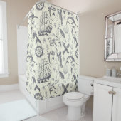 古い航海のセーラータトゥーパターン（の模様が）ある シャワーカーテン (インサイチュ)