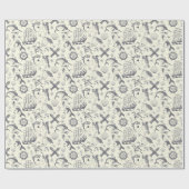 古い航海のセーラータトゥーパターン（の模様が）ある ラッピングペーパー (フラット)