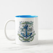 古い船員のいかりポスター ツートーンマグカップ (左)