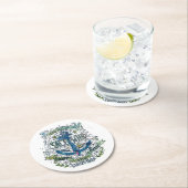 古い船員のいかりポスター ラウンドペーパーコースター (インサイチュ)