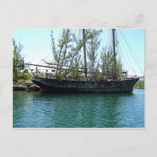 古い船 ポストカード (正面)