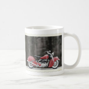 古い色のオートバイの写真 コーヒーマグカップ