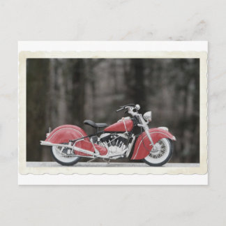 古い色のオートバイの写真 ポストカード