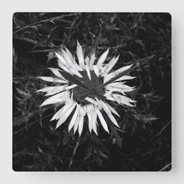 古い花 スクエア壁時計