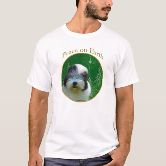 古い英国のシェプドッグ平和 Tシャツ (正面)