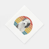 古い英国のシープドッグのギフトヴィンテージDulux Dog S スタンダードランチョンナプキン (角)