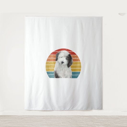 古い英国のシープドッグのギフトヴィンテージDulux Dog S タペストリー (正面)