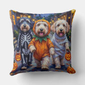 古い英国のシープドッグのトリックまたは治療ハロウィーン クッション (裏面)