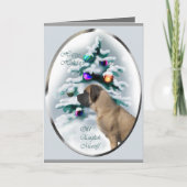 古い英国のマスティフのクリスマスのギフト シーズンカード (正面)