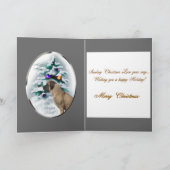 古い英国のマスティフのクリスマスのギフト シーズンカード (内部)