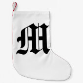 古い英国の手紙- Mのクリスマスのストッキング スモールクリスマスストッキング (正面)