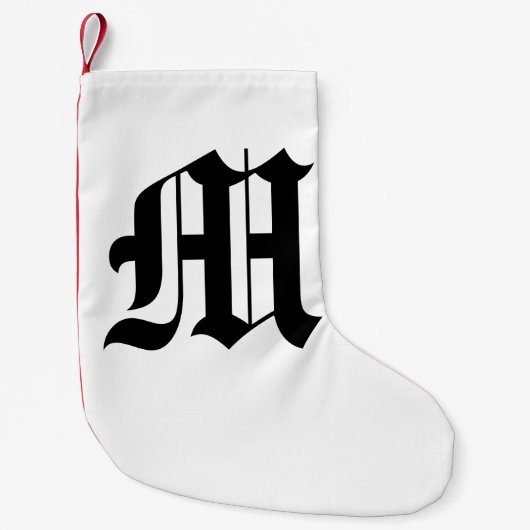 古い英国の手紙- Mのクリスマスのストッキング スモールクリスマスストッキング (正面)