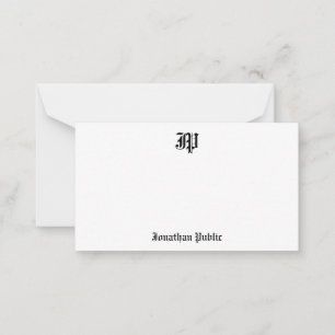 古い英国の文字のCalligraphedのモノグラムのテンプレート ノートカード