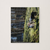 古い英国の牧羊犬のおとぎ話の森林 ジグソーパズル (縦)