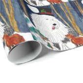 古い英国の牧羊犬のギフトの包装紙 ラッピングペーパー (ロールコーナー)