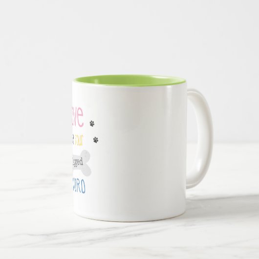 古い英国の牧羊犬のマグ-かわいい愛犬家のギフト ツートーンマグカップ (正面右)