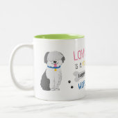 古い英国の牧羊犬のマグ-かわいい愛犬家のギフト ツートーンマグカップ (左)