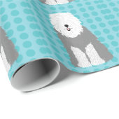 古い英国の牧羊犬の包装紙 ラッピングペーパー (ロールコーナー)