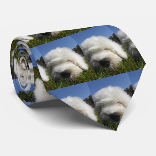 古い英国の牧羊犬の子犬のタイ ネクタイ (ロール)