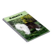 古い英国の牧羊犬の絵画 ノートブック (右側)