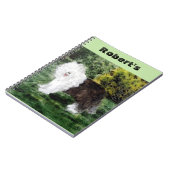 古い英国の牧羊犬の絵画 ノートブック (左側)