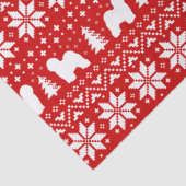 古い英国の牧羊犬はクリスマスパターンのシルエットを描きます 薄葉紙 (詳細)