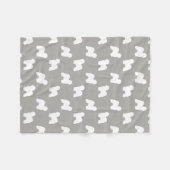 古い英国の牧羊犬はパターンのシルエットを描きます フリースブランケット (正面(横))