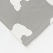 古い英国の牧羊犬はパターンのシルエットを描きます フリースブランケット (角)