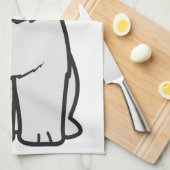 古い英国の牧羊犬犬の漫画 キッチンタオル (四つ折り)