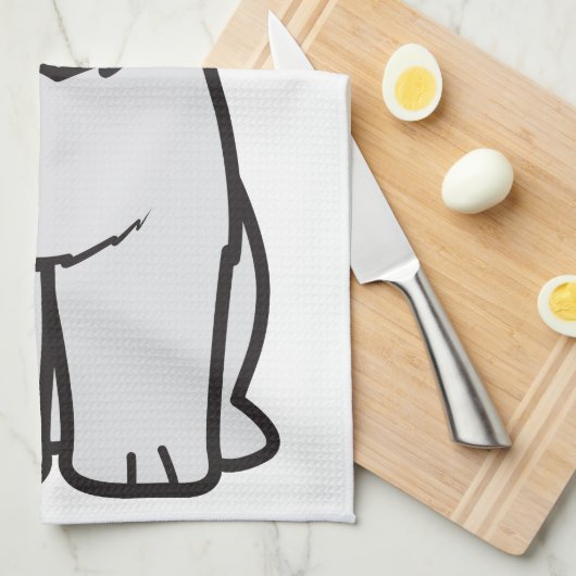 古い英国の牧羊犬犬の漫画 キッチンタオル (四つ折り)