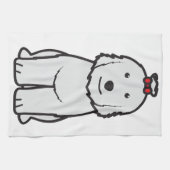 古い英国の牧羊犬犬の漫画 キッチンタオル (横)