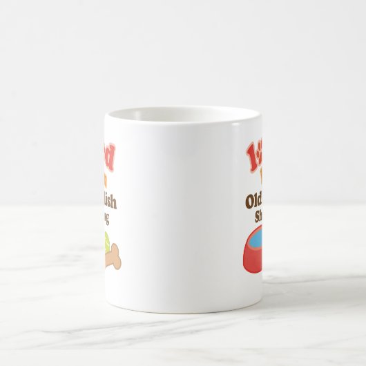 古い英国の牧羊犬(犬の品種)によって愛される コーヒーマグカップ (中央)