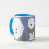 古い英国の牧羊犬(覆われた目と) マグカップ (正面左)