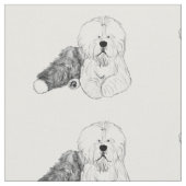 古い英国の牧羊犬Walt眩暈がするようなWigglebottom ファブリック (クローズアップ)