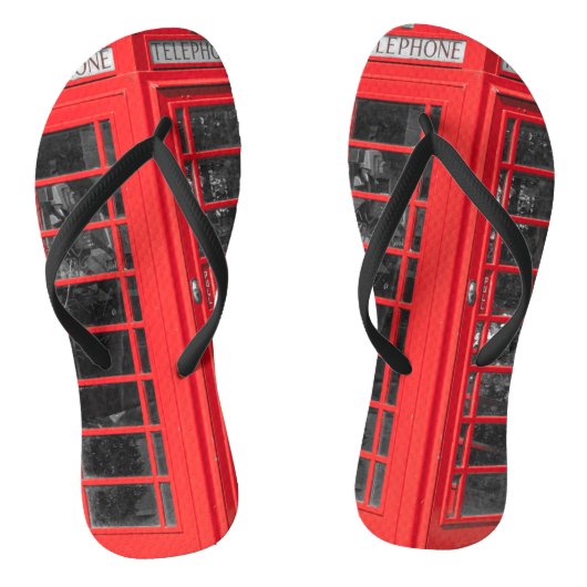 古い英国の電話ボックス ビーチサンダル (ソール)