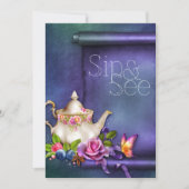 古い英語のバラティーパーティーsip&ベビーシャワーを参照 招待状 (正面)