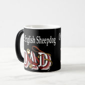 古い英語シェプドッグDadGives モーフィングマグカップ (正面左)