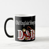古い英語シェプドッグDadGives モーフィングマグカップ (左)
