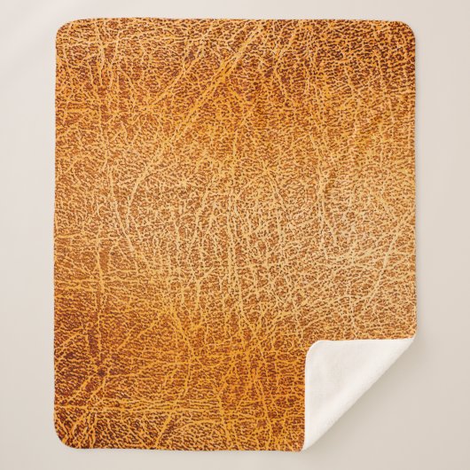 古い茶グランジ色の革のテクスチャ シェルパブランケット (正面)