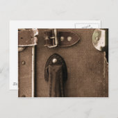 古い茶色のスーツケース ポストカード (正面/裏面)