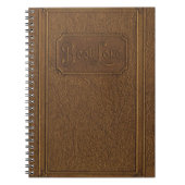 古い茶色のフェイクな革行きの、レトロの本の知識 ノートブック (正面)