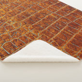 古い茶色の動物の皮革のテクスチャ シェルパブランケット (3/4)