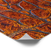 古い茶色の動物の皮革のテクスチャ ポスター (角)