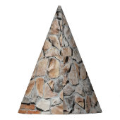 古い茶色の城の石のテクスチャ パーティーハット (裏面)